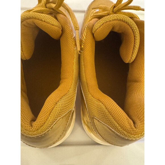 Gold Sneakers Womens Lace Up Sz 41 EU or Sz 10 US Sporty Shiny Party Festive - Picture 11 of 14